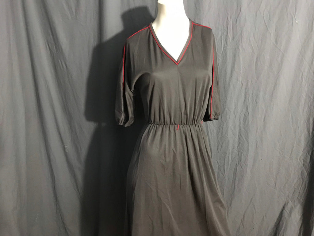 Vintage 70's 80's Jerell's gray & red dress M L