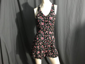 Vintage 80's rayon Pellini floral jumpsuit romper 5/6 S