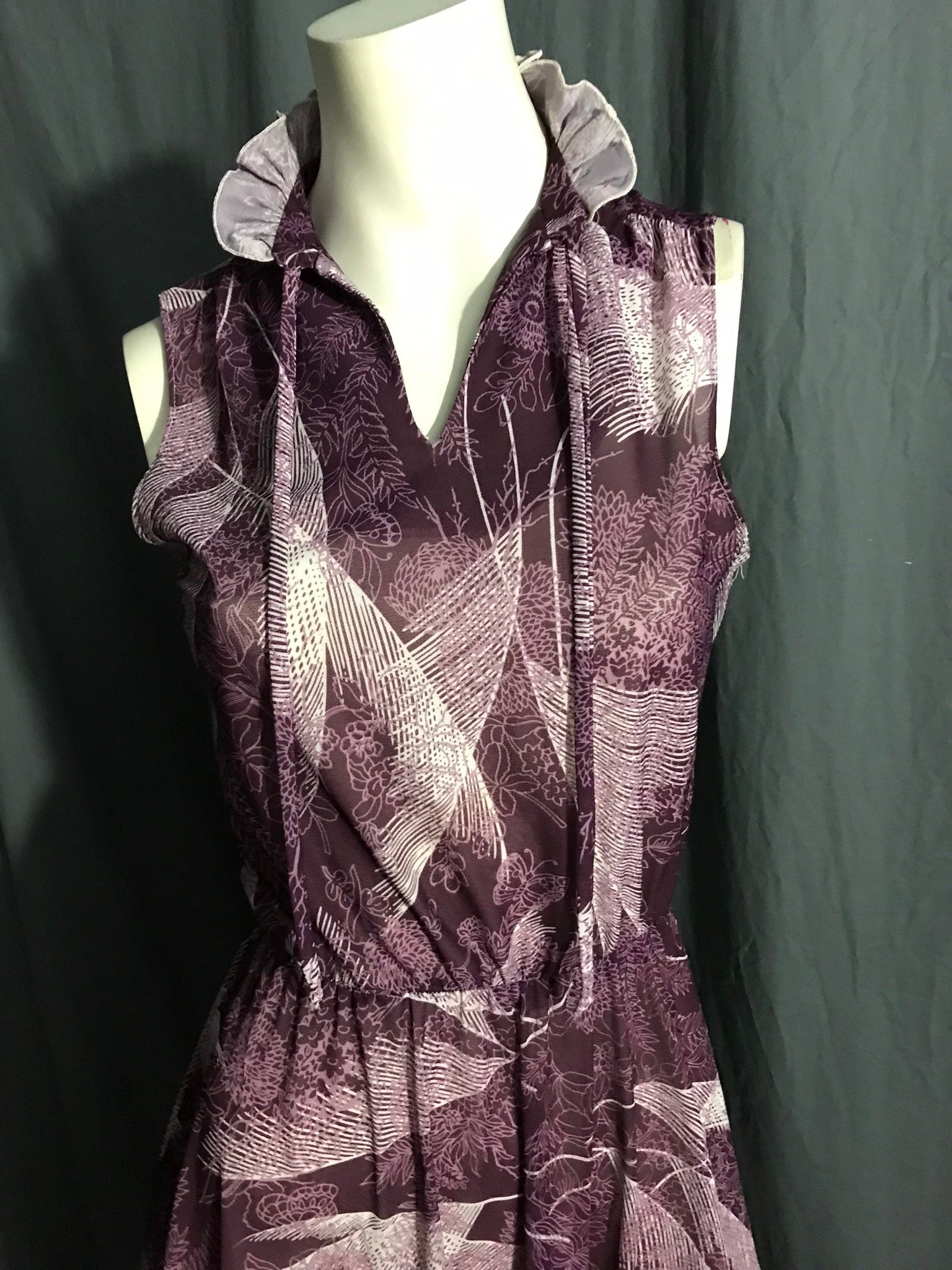 Vintage 1970’s Kenly Casuals semi sheer dress M