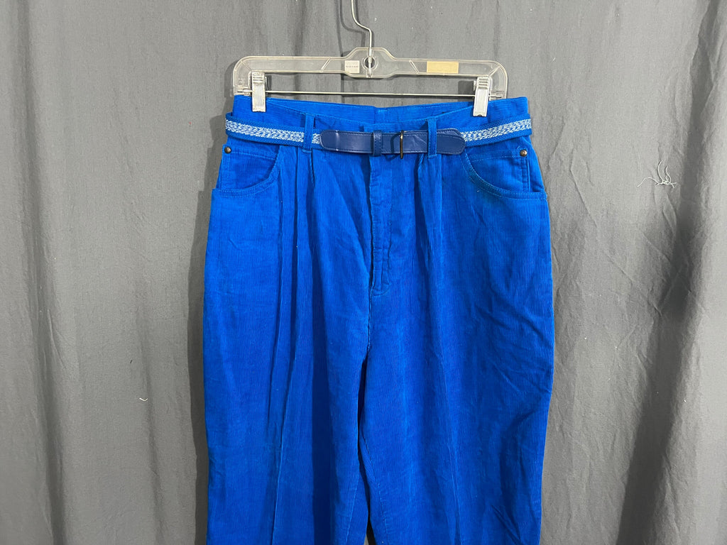 Vintage 1980's blue cord high waist pants 15/16 volup