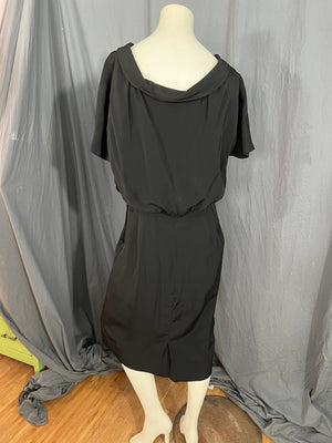 Vintage black volup 1950’s day dress L