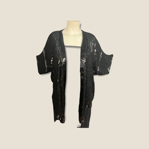 Vintage sequin black 70's jacket Swee lo M