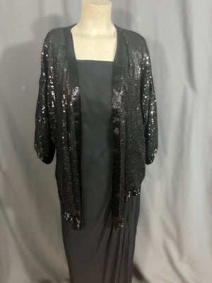 Vintage sequin black 70's jacket Swee lo M