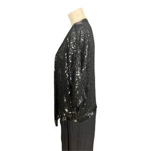 Vintage sequin black 70's jacket Swee lo M