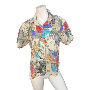 Vintage 80's Safari women's shirt Turn On M