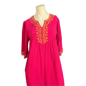 Vintage 80's National pink caftan dress M