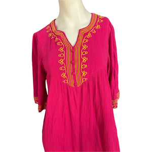 Vintage 80's National pink caftan dress M