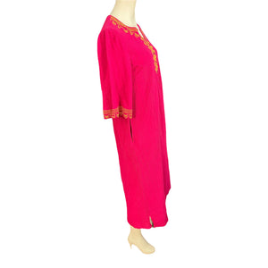 Vintage 80's National pink caftan dress M