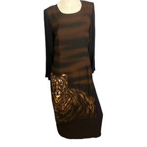 Vintage 80's Tiger wrap dress WNY M L