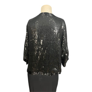 Vintage sequin black 70's jacket Swee lo M