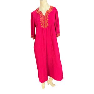 Vintage 80's National pink caftan dress M