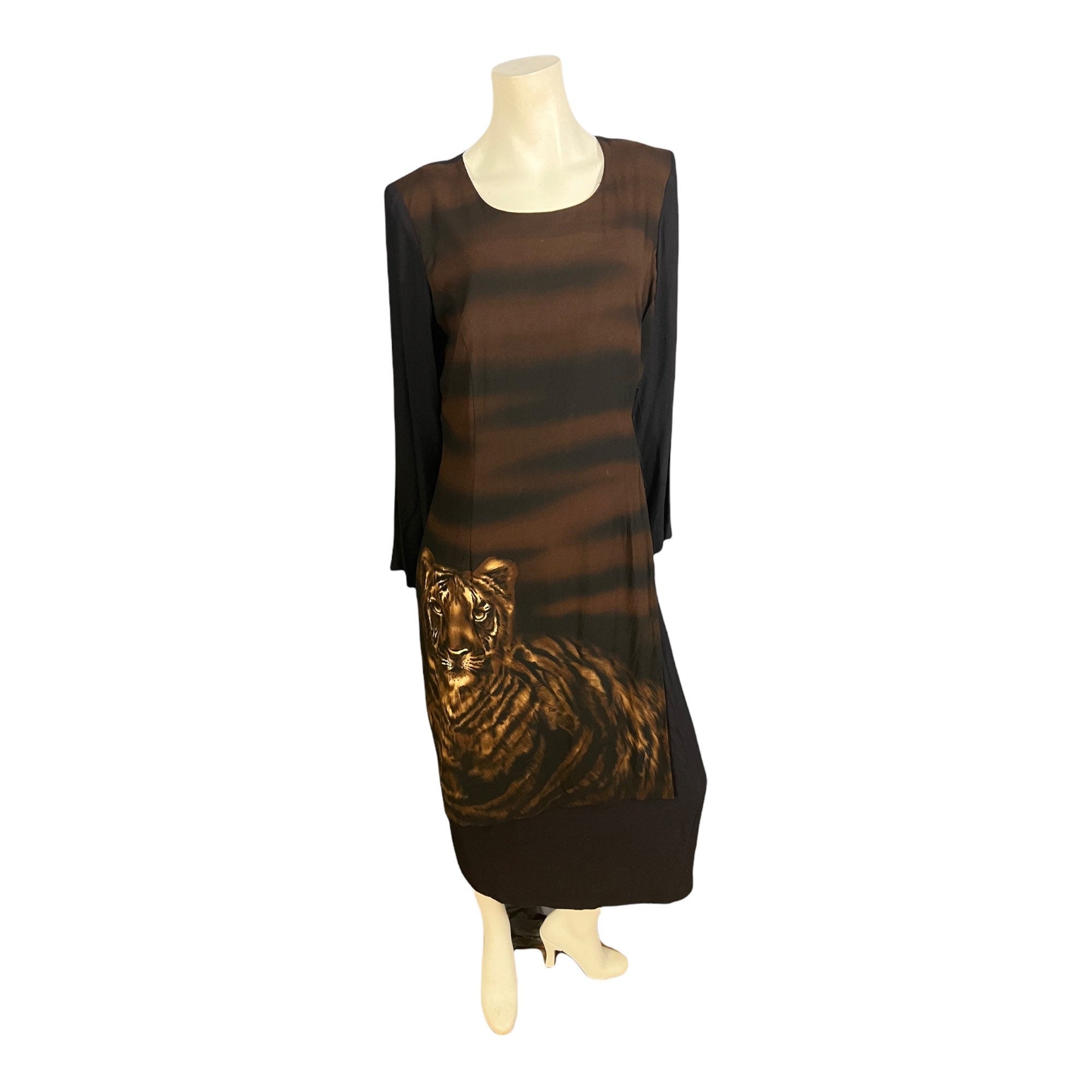 Vintage 80's Tiger wrap dress WNY M L