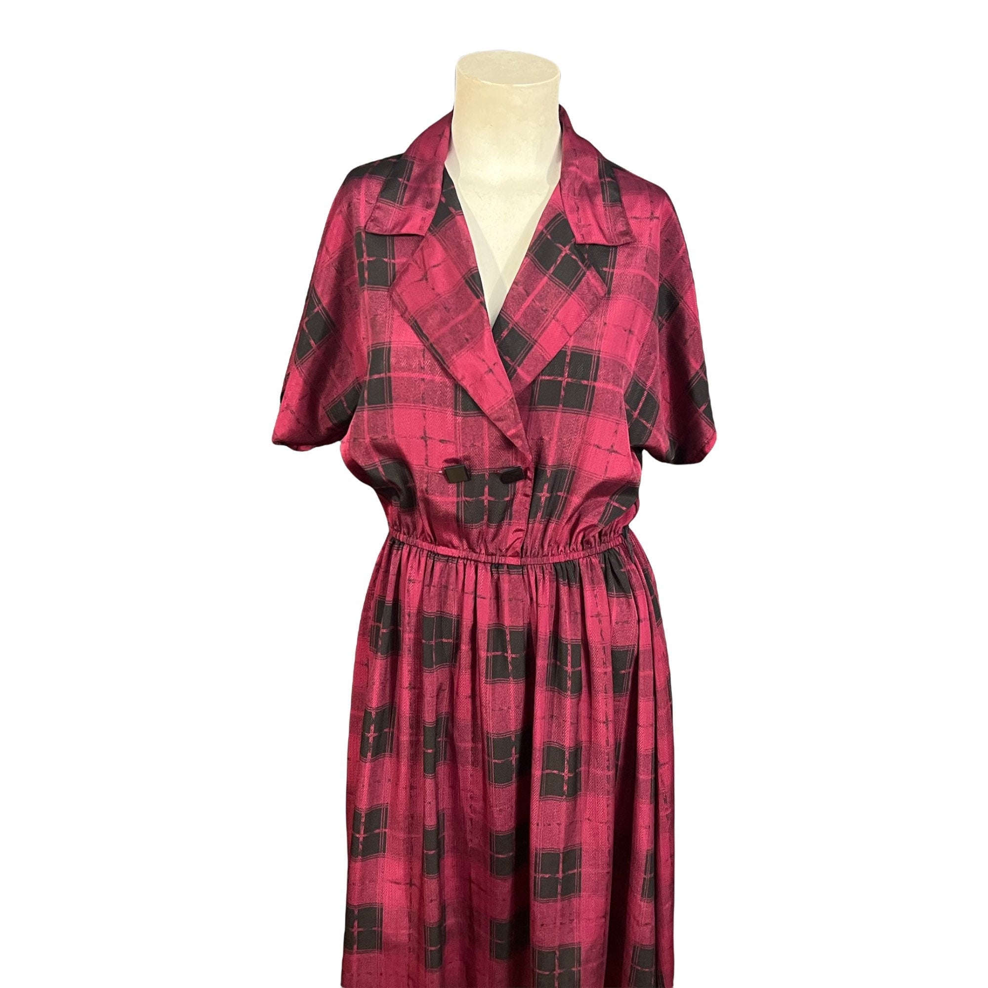 Vintage 80's Jonathan Martin plaid dress 9/10