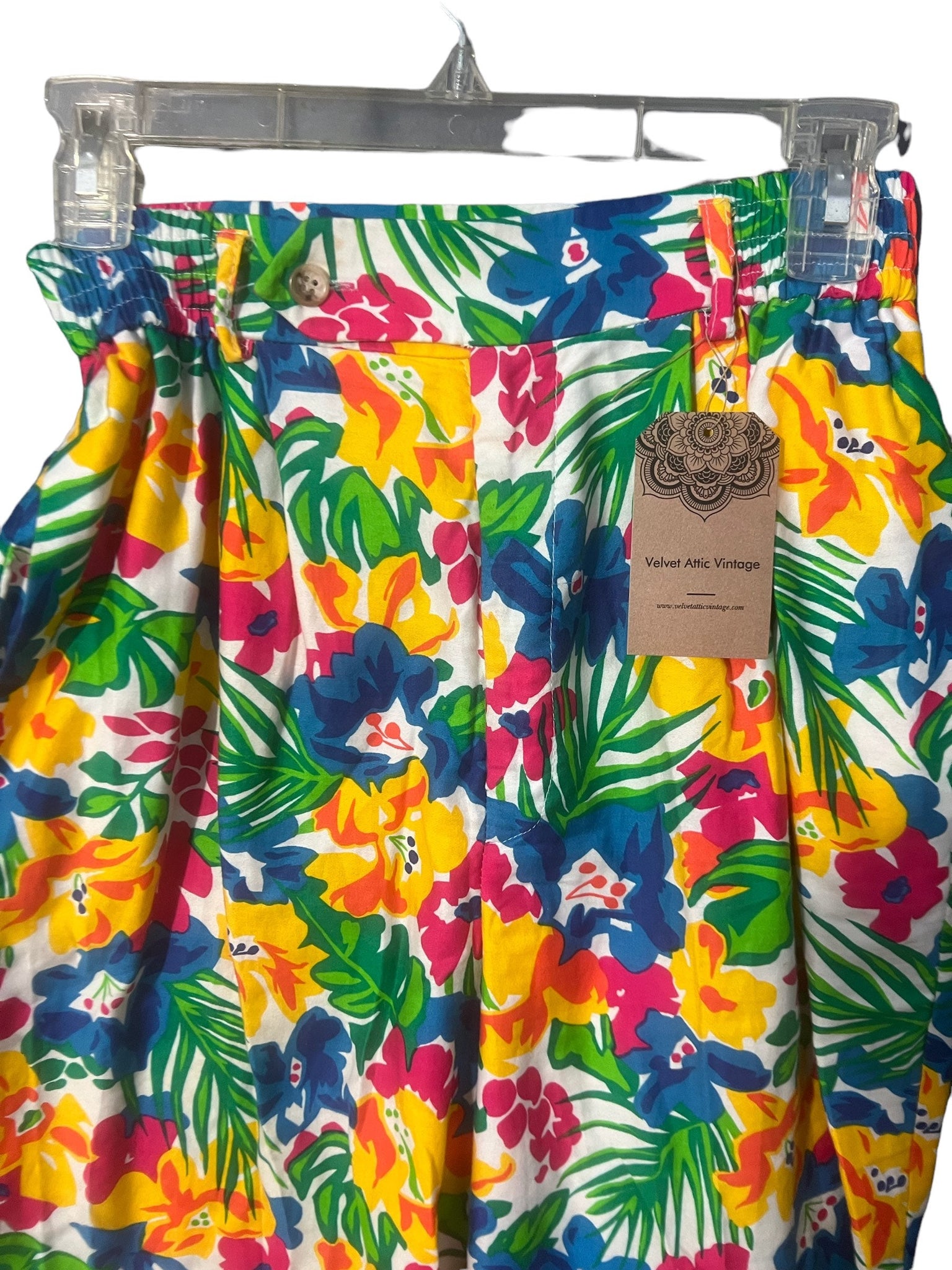 Vintage 80's tropical capris pants David Brooks 8