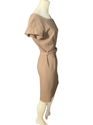 Vintage 50's 60's fitted brown dress M