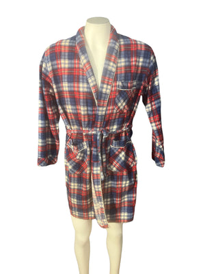 Vintage 70's plaid flannel men's robe Hadvay S