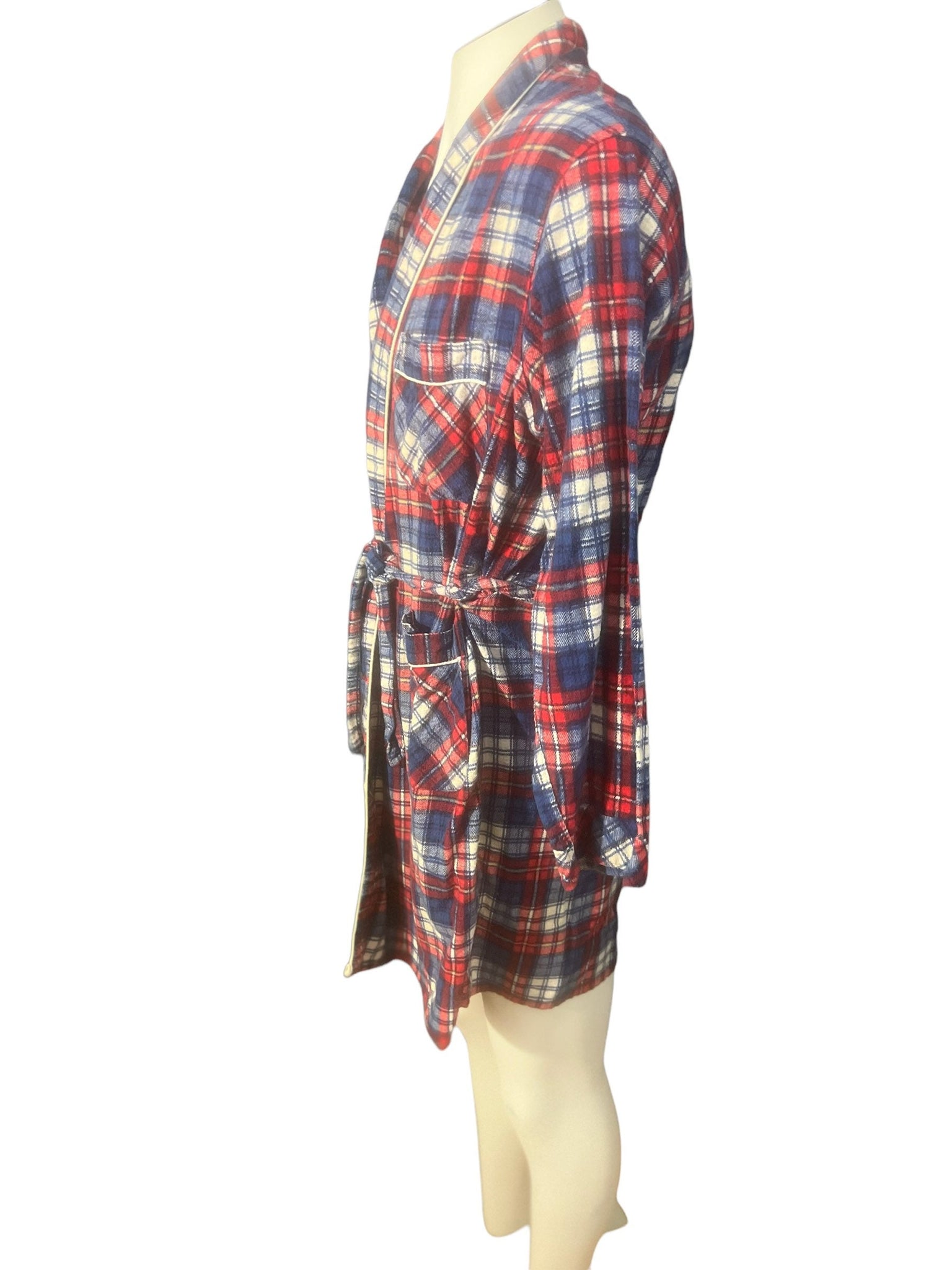 Vintage 70's plaid flannel men's robe Hadvay S