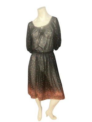 Vintage 70's sheer boho dress M L