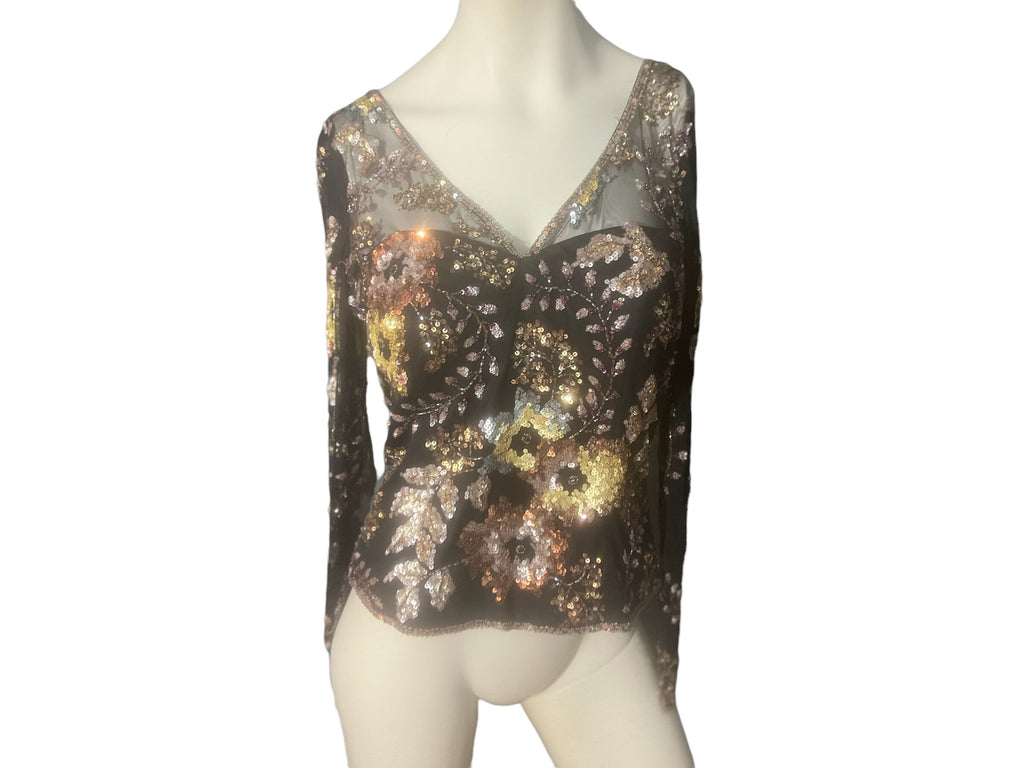 Vintage Lillie Rubin bead and sequin top 12