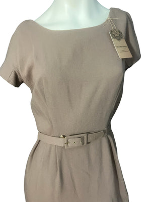 Vintage 50's 60's fitted brown dress M