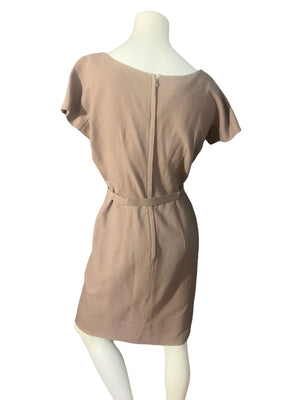 Vintage 50's 60's fitted brown dress M