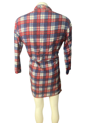 Vintage 70's plaid flannel men's robe Hadvay S