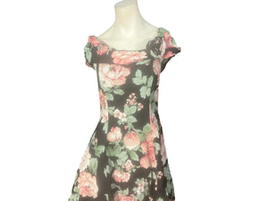 Vintage 80's Nikki floral party dress 10 M