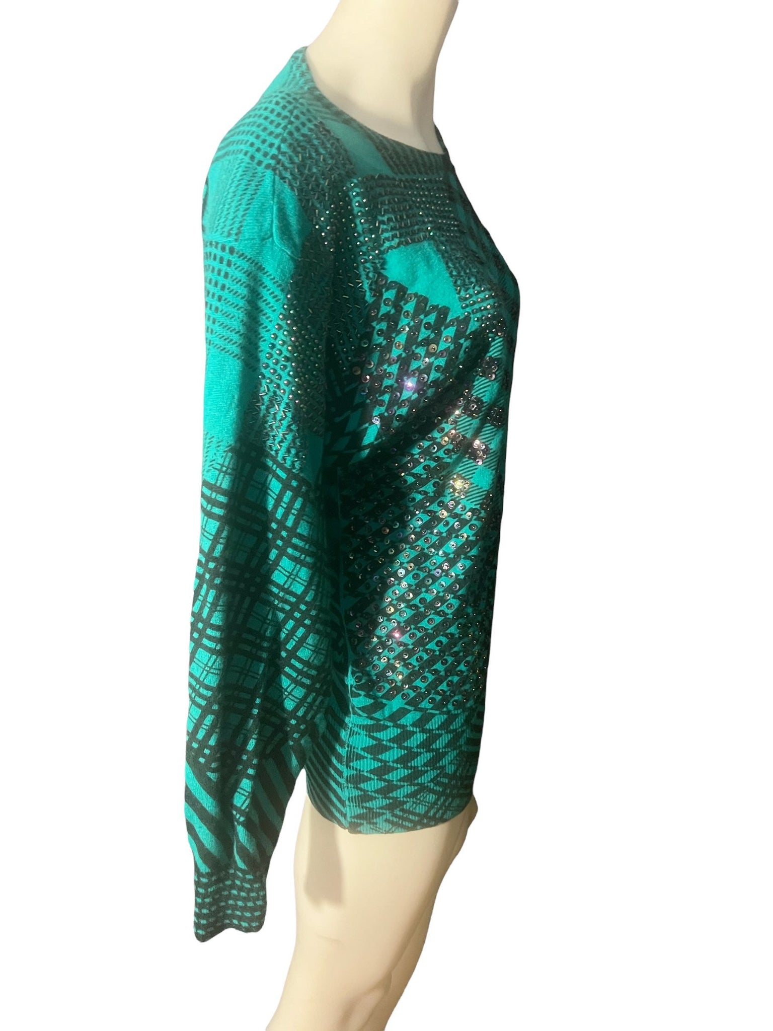 Vintage 80's lambswool beaded sweater La Fete L