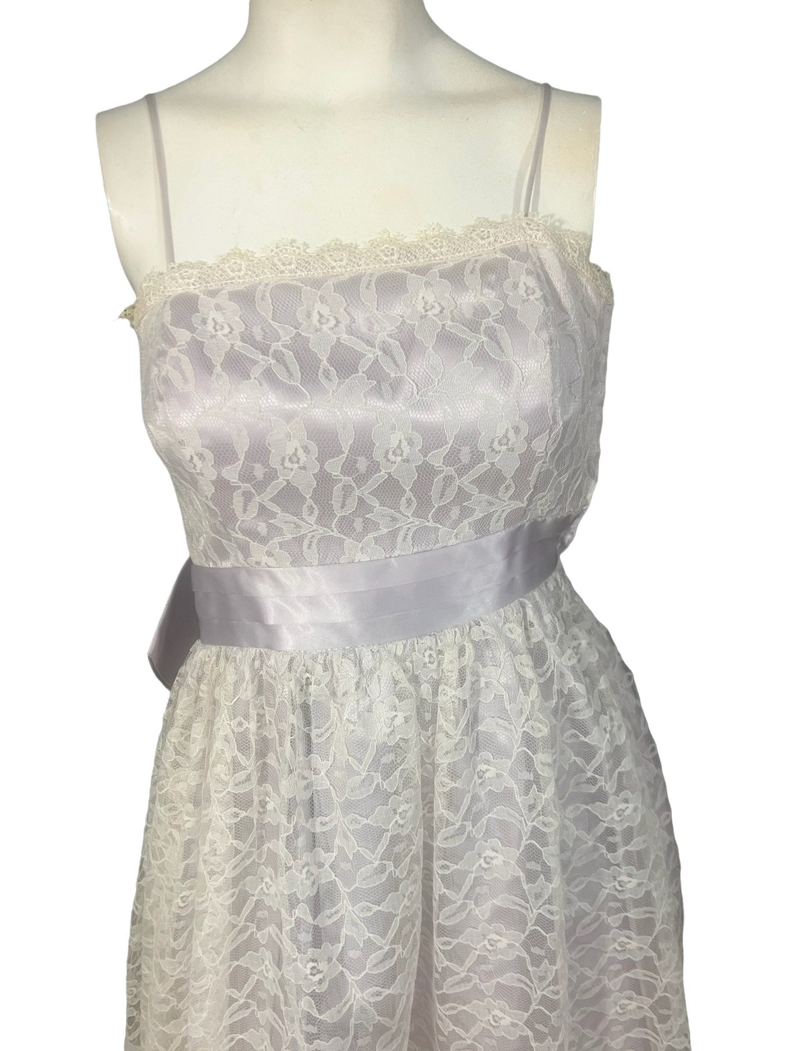 Vintage 80's purple lace party dress S