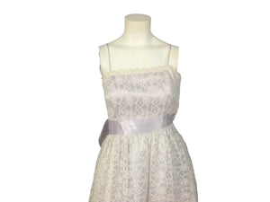 Vintage 80's purple lace party dress S