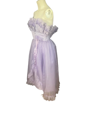 Vintage 80's purple party dress S