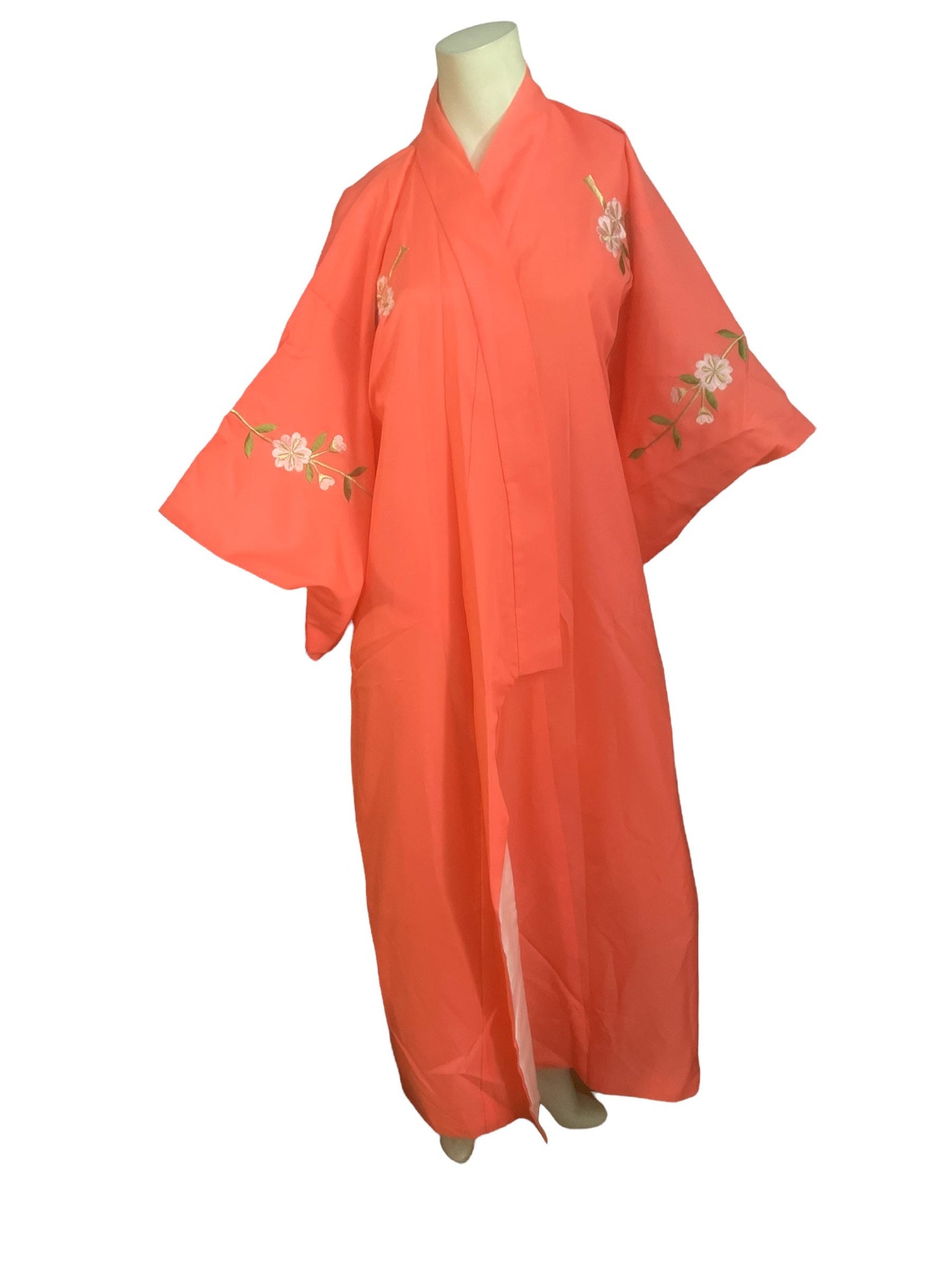 Vintage peach kimono robe Japan