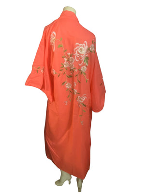 Vintage peach kimono robe Japan