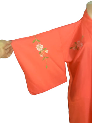 Vintage peach kimono robe Japan