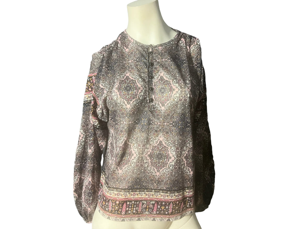 Vintage 70's women's paisley boho shirt M