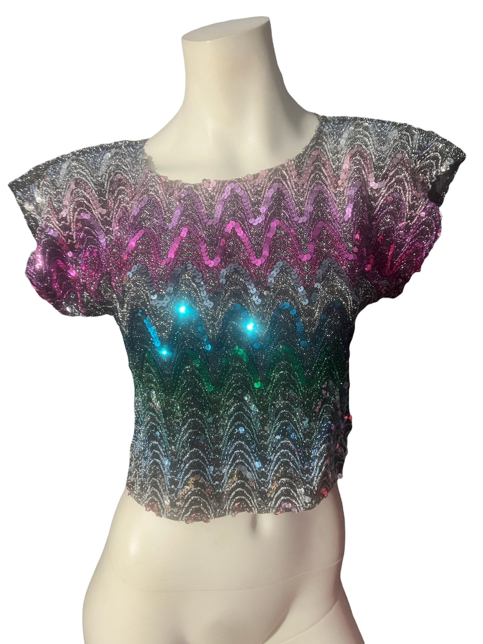 Vintage 70's sequin top shirt sz 10