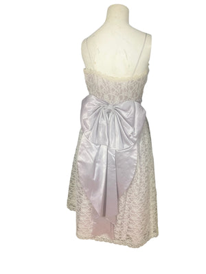 Vintage 80's purple lace party dress S