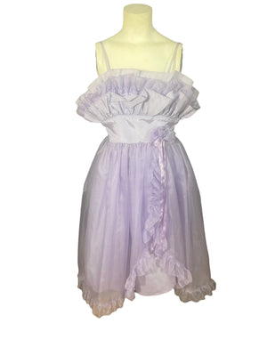 Vintage 80's purple party dress S