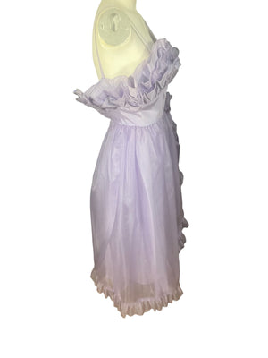 Vintage 80's purple party dress S