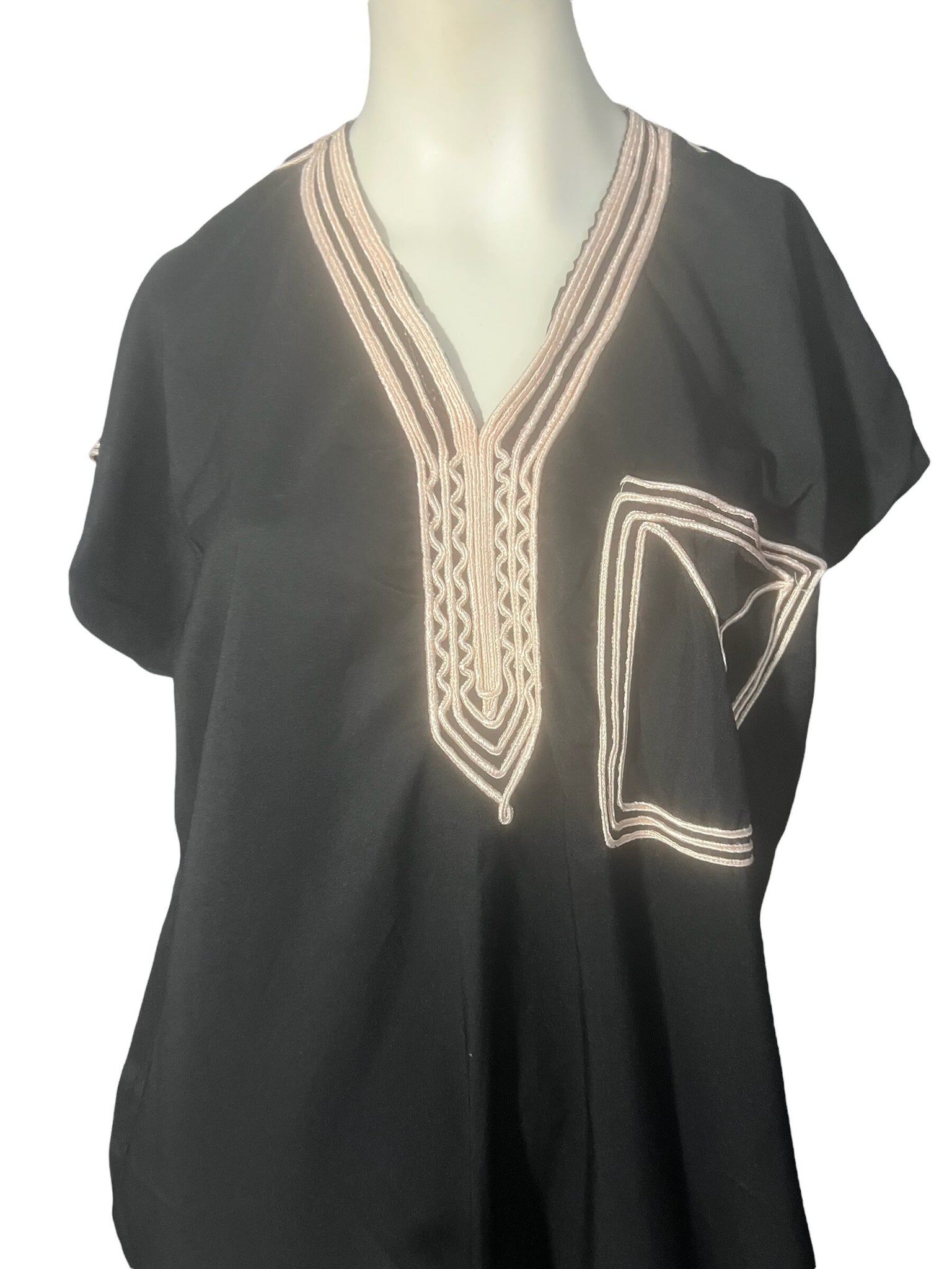 Vintage black kaftan dress M L