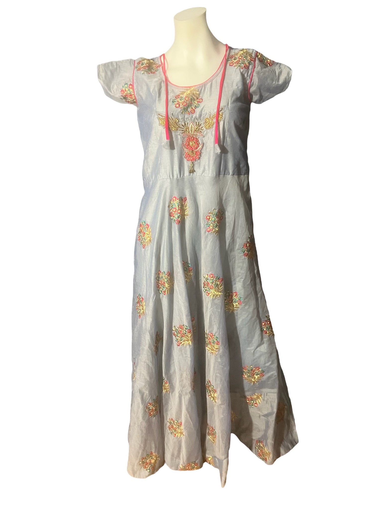 Vintage India embroidered long dress L