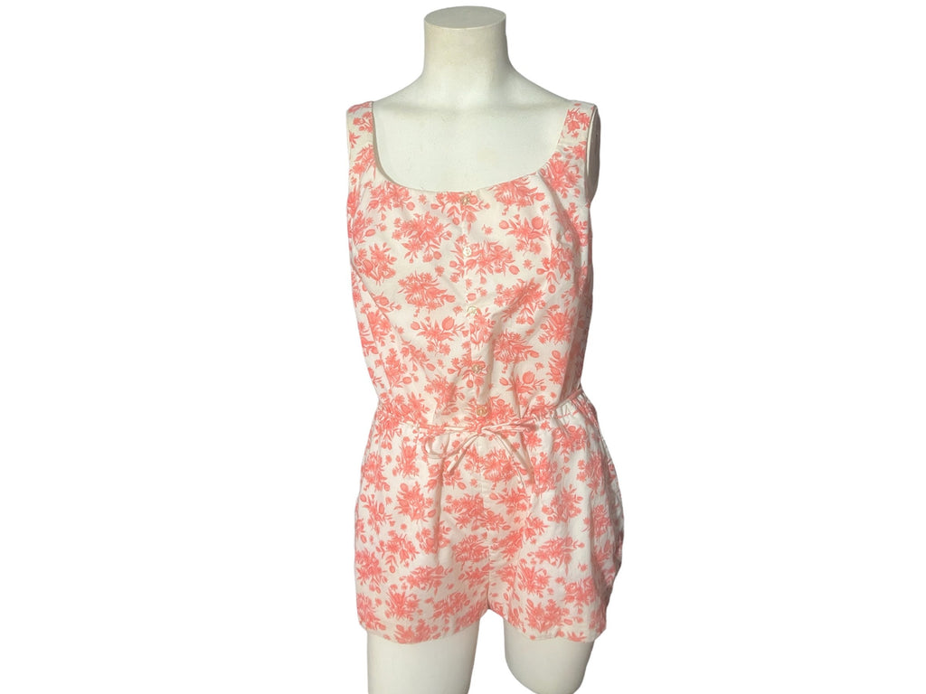 Vintage 60's cotton playsuit bathing suit M L