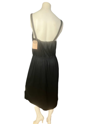 Vintage 70's volup black disco dress with over dress L