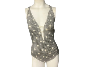 Vintage 70's deep V Gabar bathing suit 12