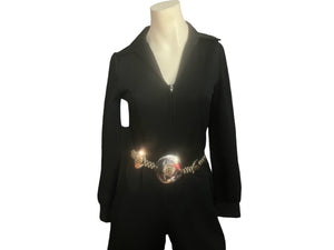 Vintage 70's black jumpsuit The Kollection M