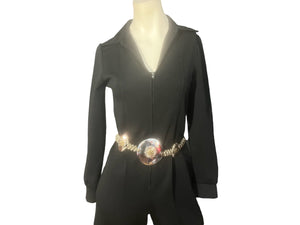 Vintage 70's black jumpsuit The Kollection M