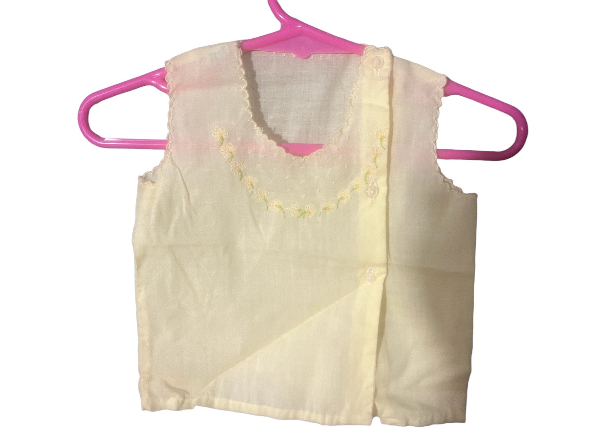 Vintage embroidered yellow baby diaper shirt