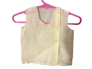 Vintage embroidered yellow baby diaper shirt