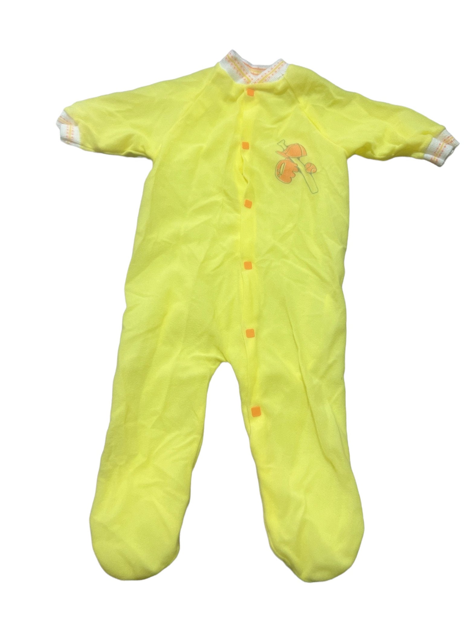 Vintage yellow baby romper M