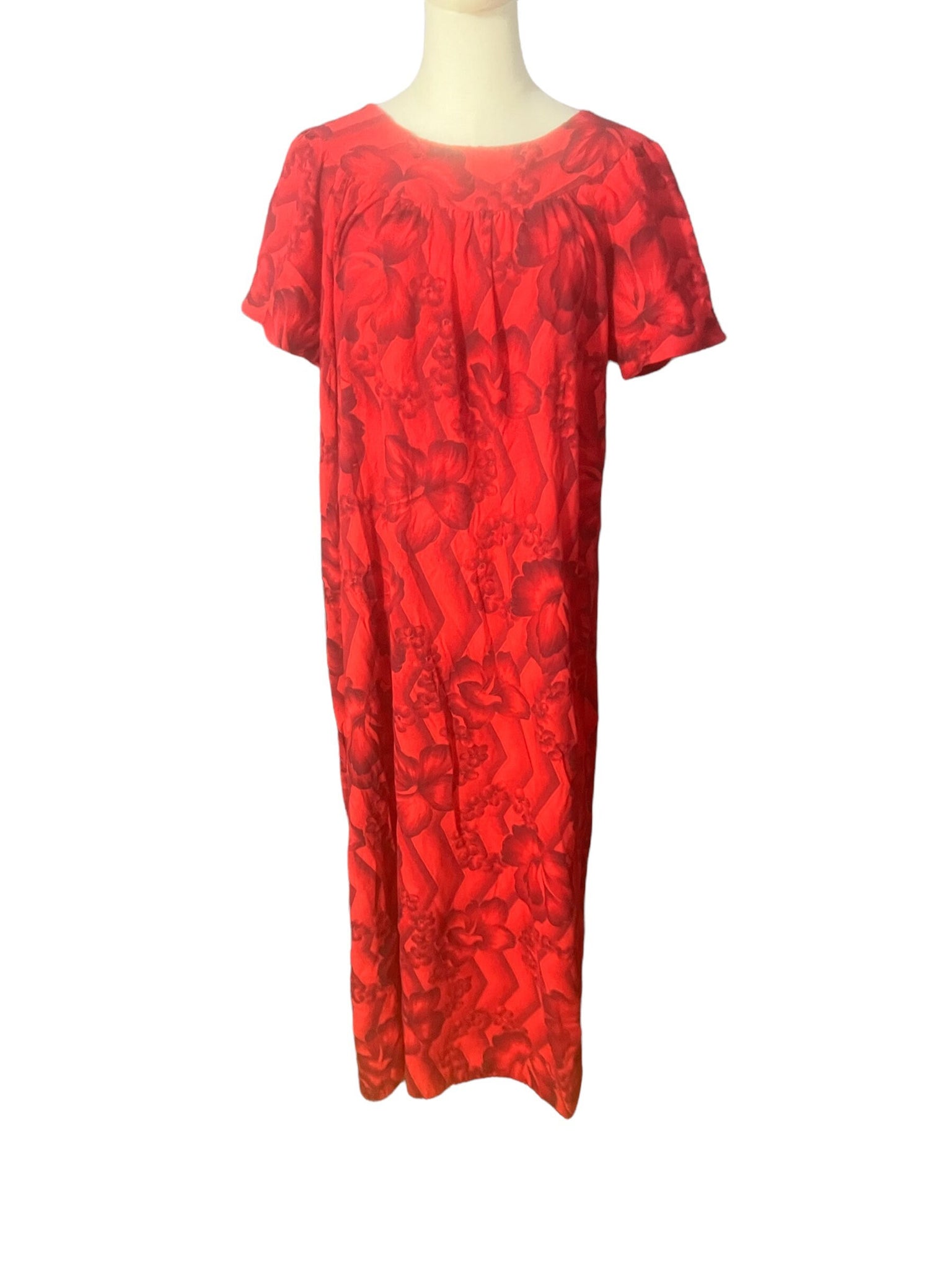 Vintage 60's red Hawaiian dress La Rosa